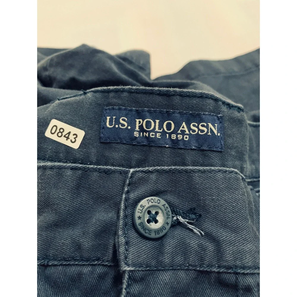 U.S. Polo Assn. Cargo Shorts Men's Size 52 Navy Blue 100%‎ Cotton 11